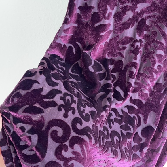 Perfect Night Plum Purple Velvet Print Maxi Dress - Picture 12 of 14